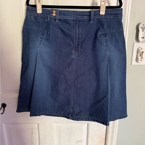 Denim A-Line Skirt in Dark Blue
